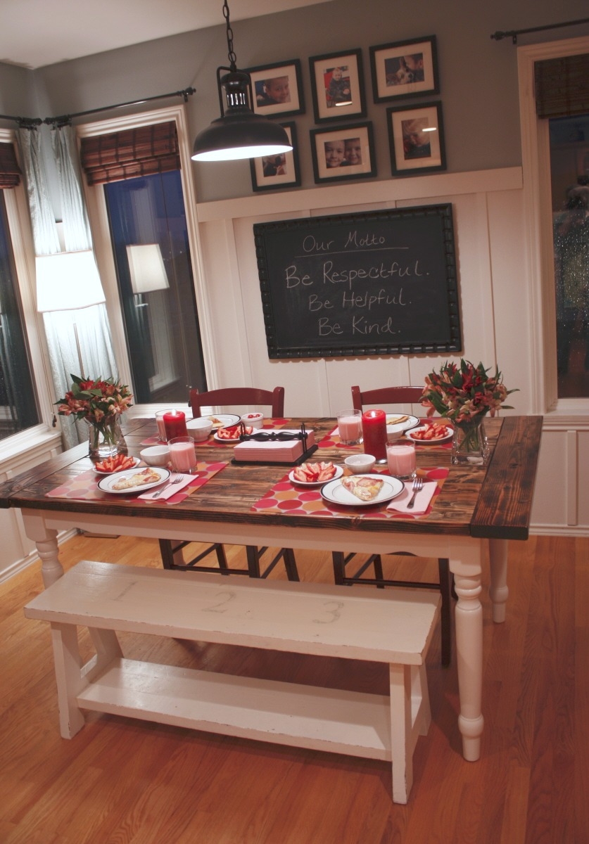 Farmhouse table with benches