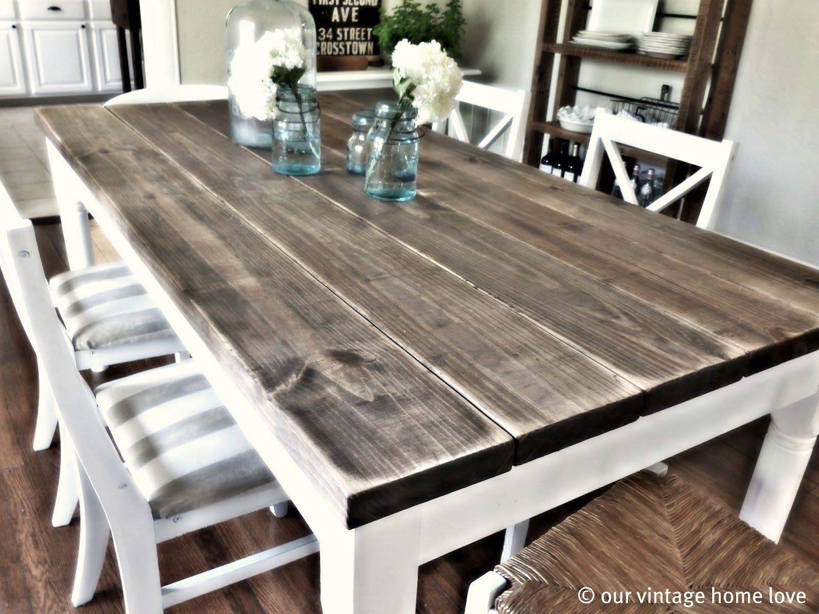 Distressed Dining Table In Formal Dining Room