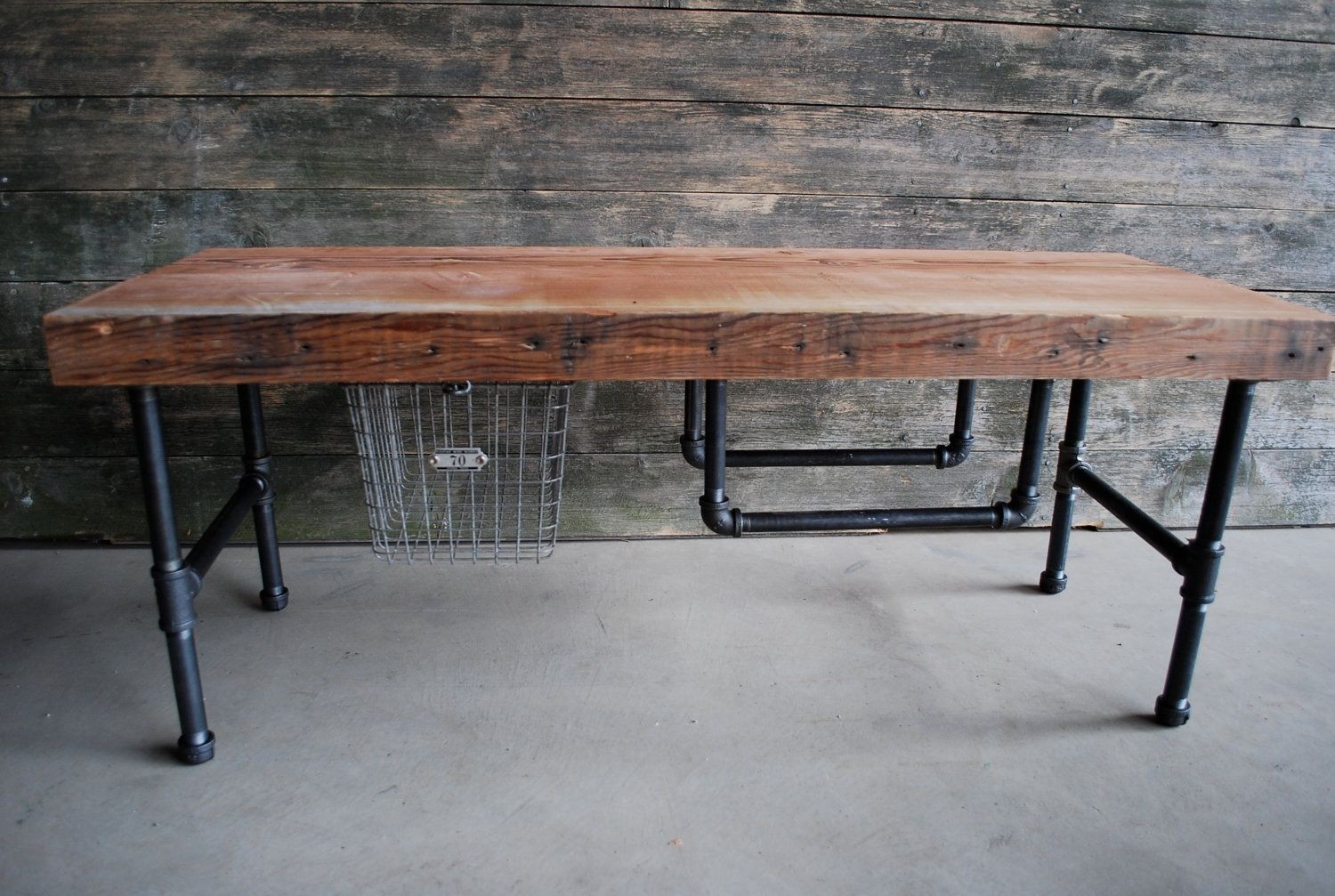Industrial coffee table relcaimed wood