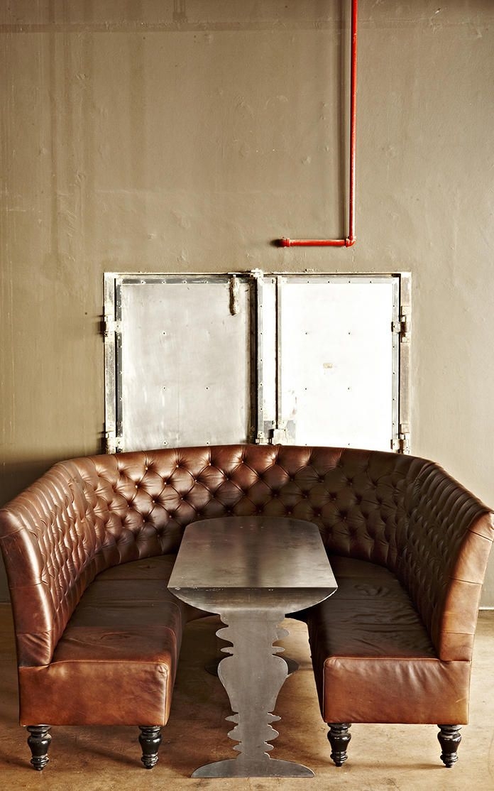 Leather banquette seating