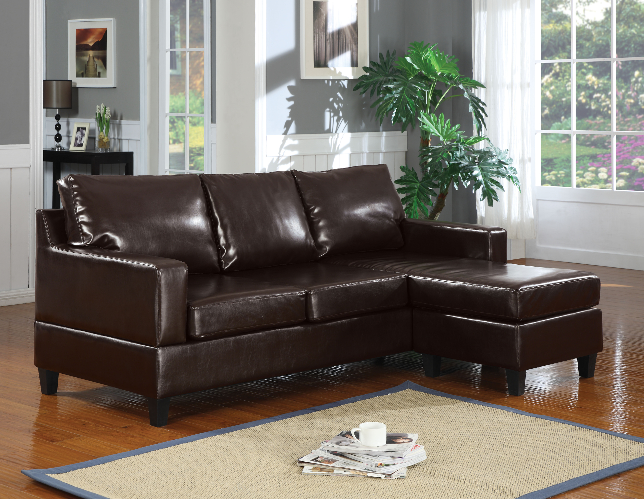 Leather sofa lounge