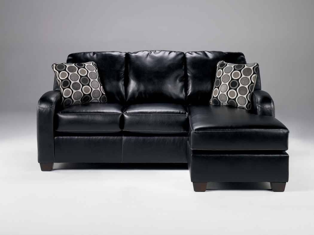 Leather sofa with chaise lounge