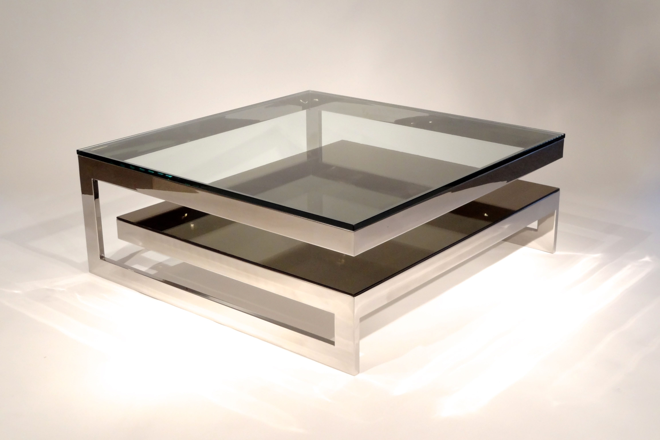 Modern square glass coffee table 1