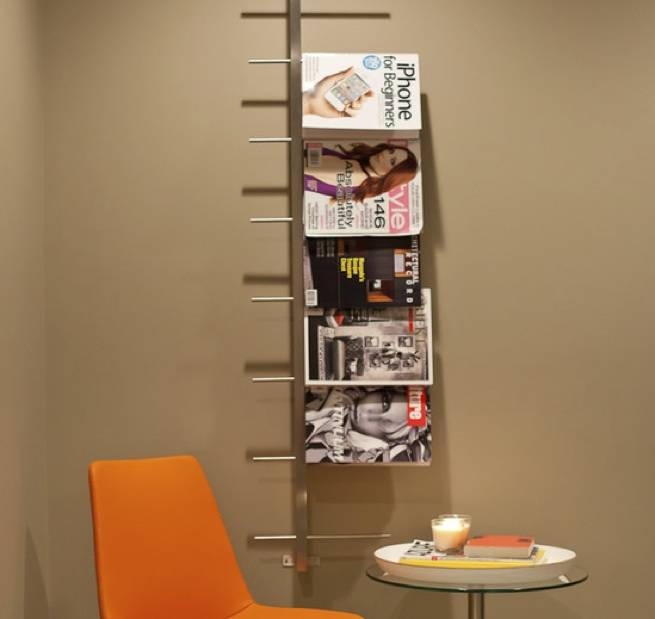 Modern wall mounted magazine rack 14