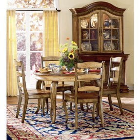 Round Dining Table Set With Leaf - Foter