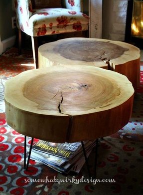 Round Wood End Table - Foter