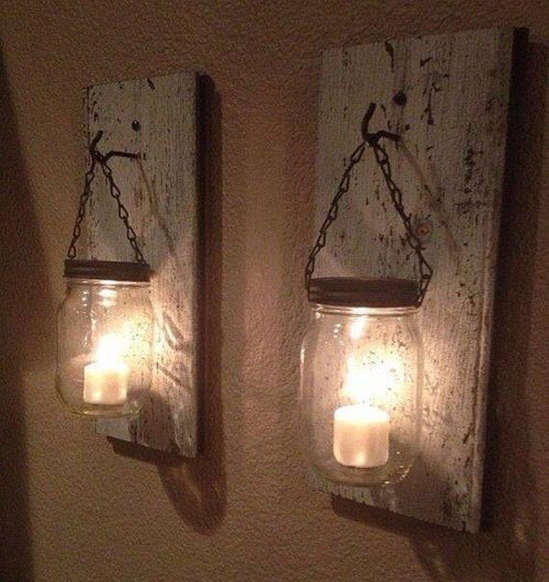 Rustic candle wall sconces