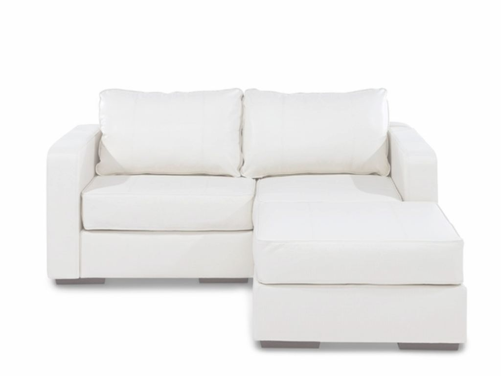 Small leather sofa with chaise 1