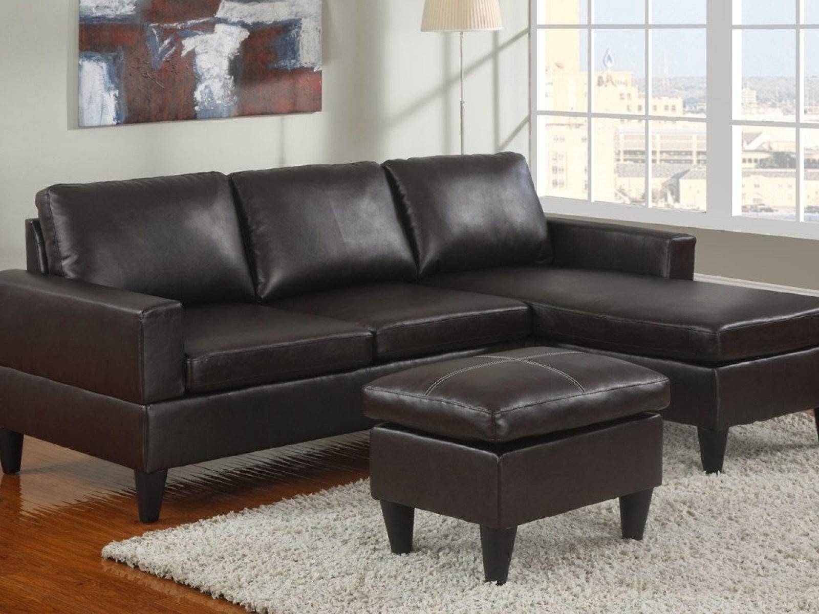 small leather sofa with chaise lounge