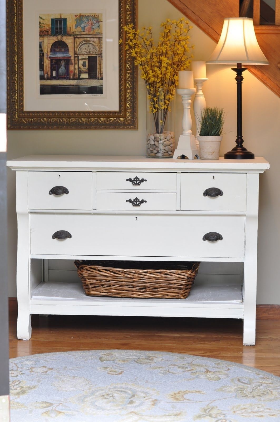 Sofa table with storage drawers 8