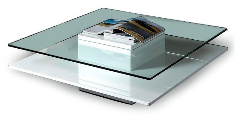 Square glass coffee table contemporary 2
