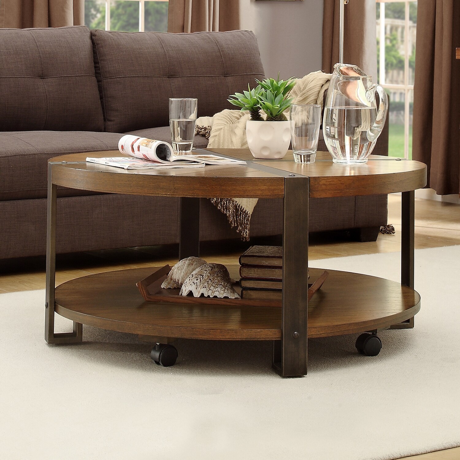 Tribecca Home Lawson Round Cocktail Table