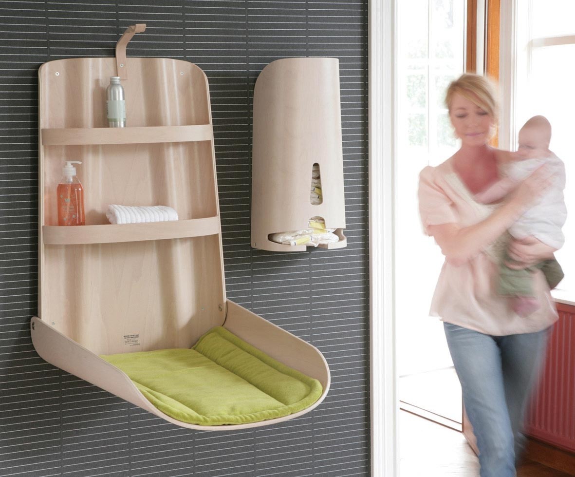 wooden wall mounted changing table