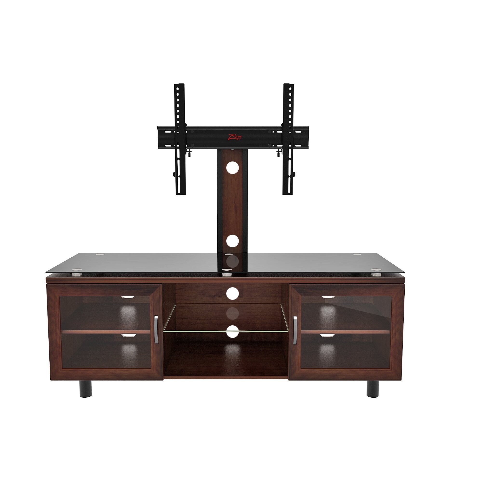 Z Line Designs Merako Espresso Tv Stand With Integrated Mount For Tvs Up To 70