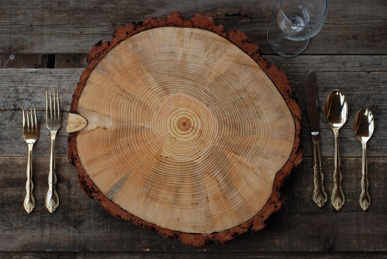 9 10 rustic wood tree slice charger