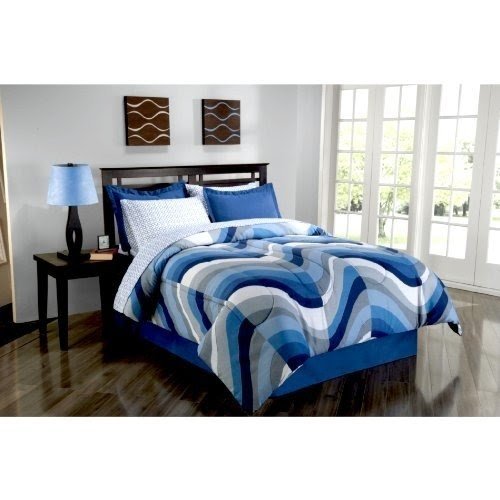 Blue Wave Full Comforter Set (8 Piece Bed in a Bag) Beach Life
