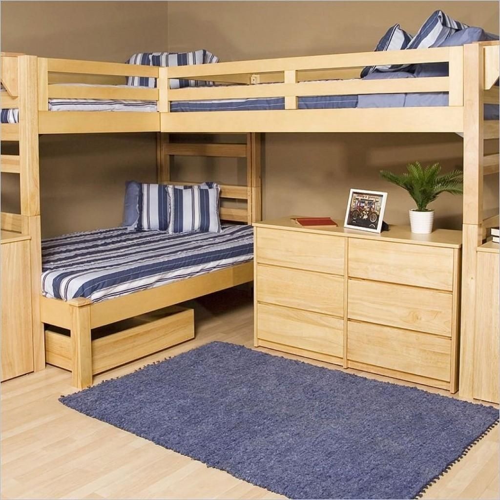 u shaped loft bed for 3