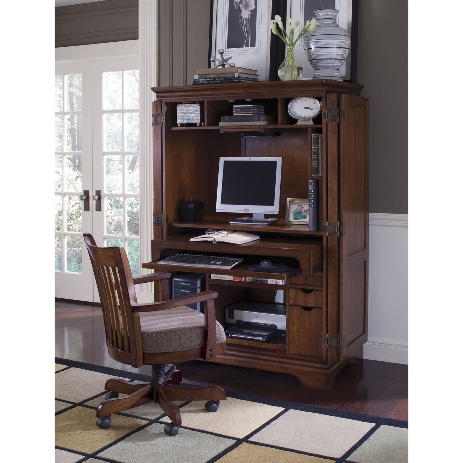 Hidden Computer Desk Armoire