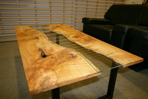 Custom live edge slab coffee table