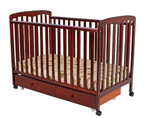 Dream On Me Brianna Convertible Crib with Roll Away Trundle Drawer, Cherry