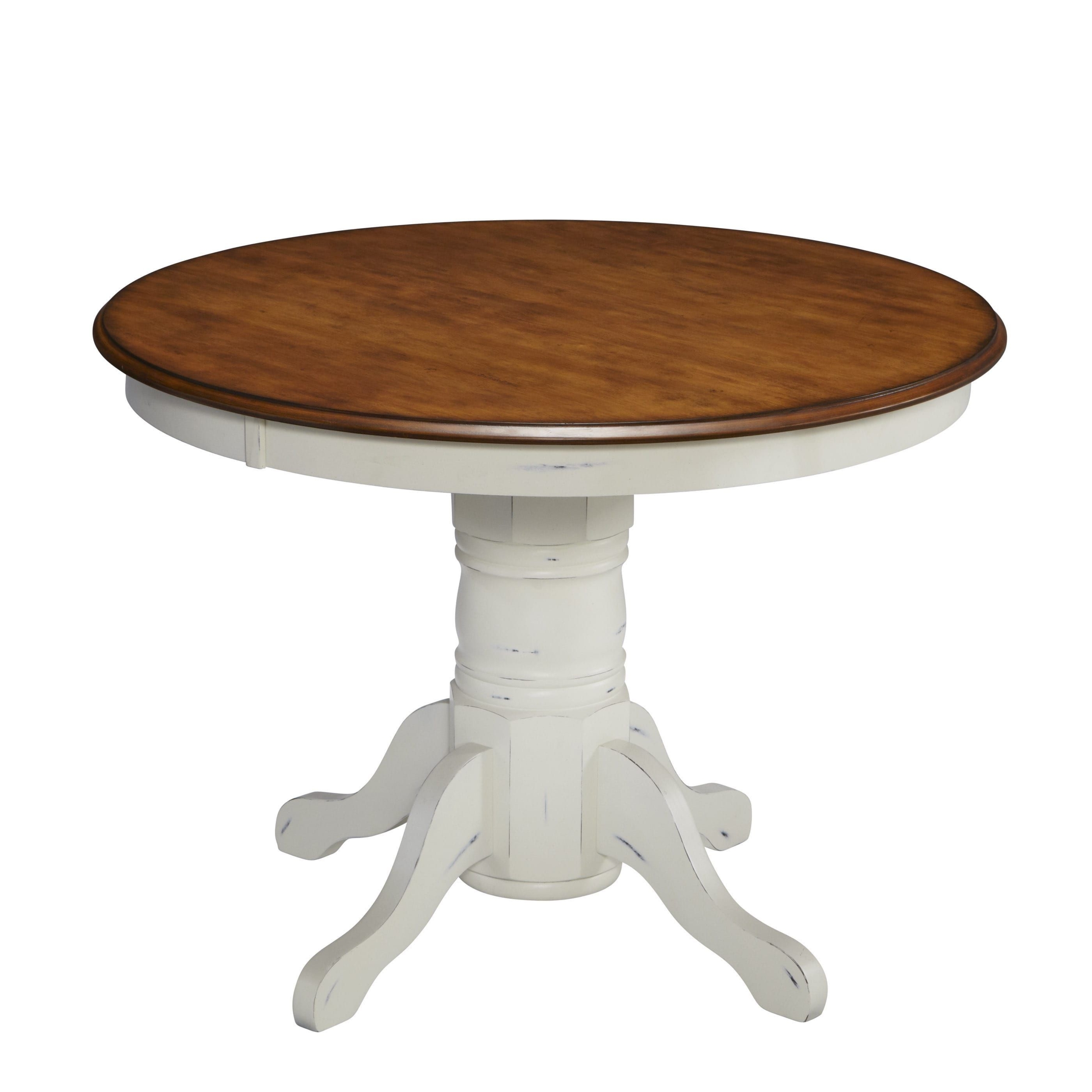 Home Styles 5518-30 The French Countryside Pedestal Table, Oak and Rubbed White