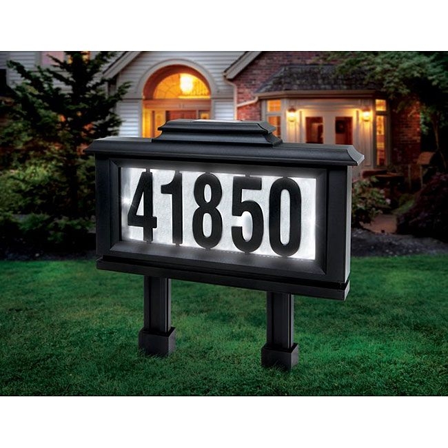 Solar Address Sign Outdoor House Number Address LED Light Mountable
