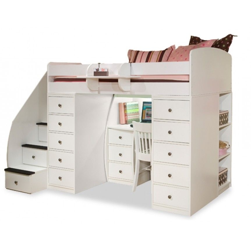 cabin bed with desk and storage