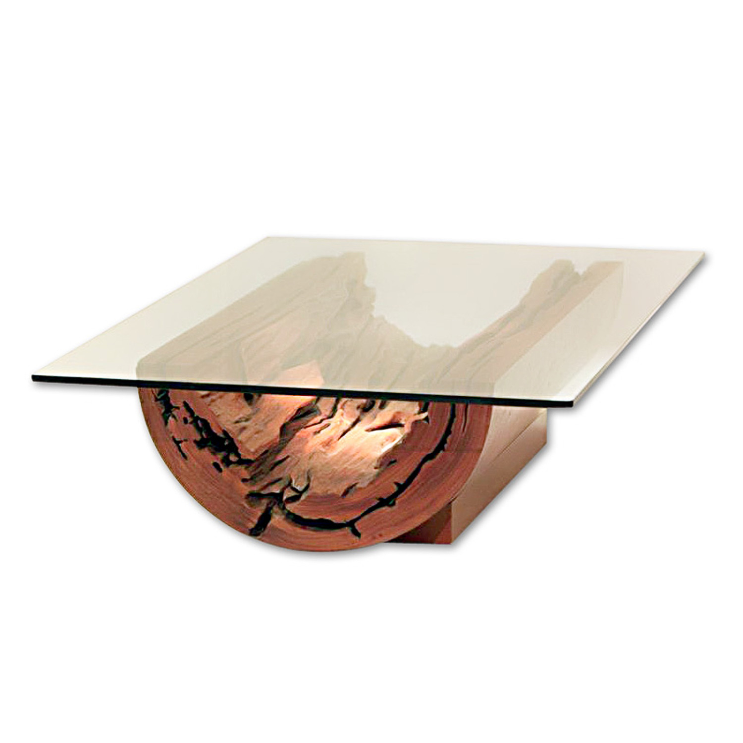 Square wood and glass coffee table 14
