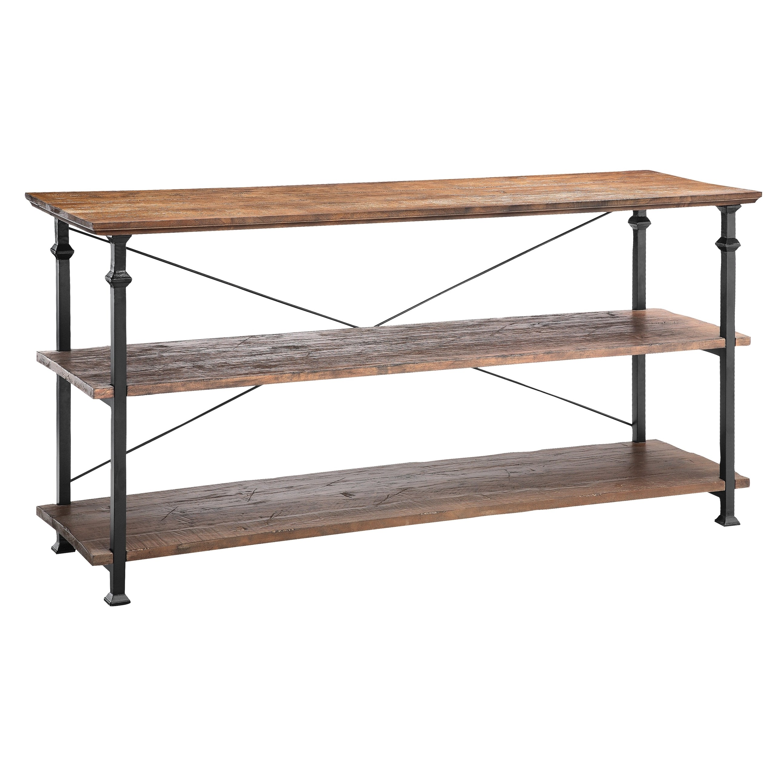 Stein World Furniture Poplar Estates Metal Console Table, Natural Reclaimed Wood