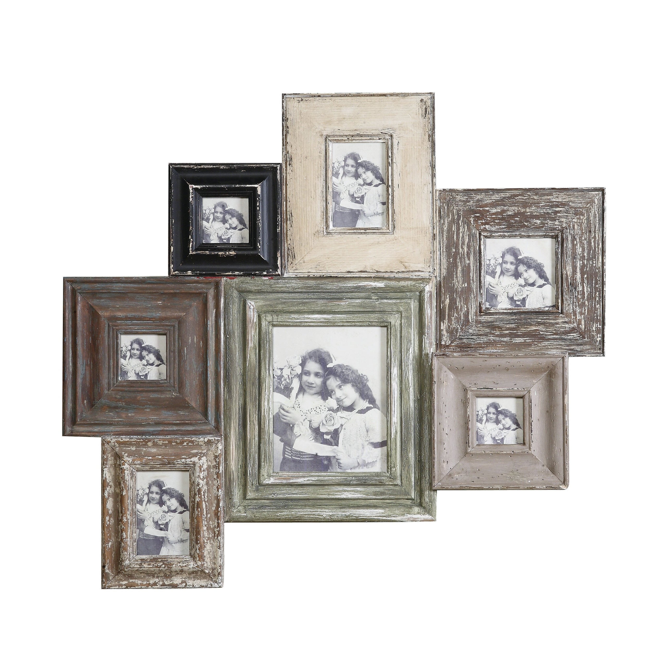 Turn of the Century Wood and MDF Wall Photo Collage Picture Frame