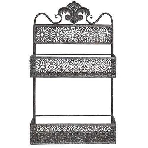 Wall Mounted 2 Tier Metal Vertical Mail Holder / letter holder (Distressed Brown)