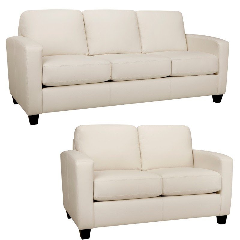 Bryce white italian leather sofa loveseat and chair