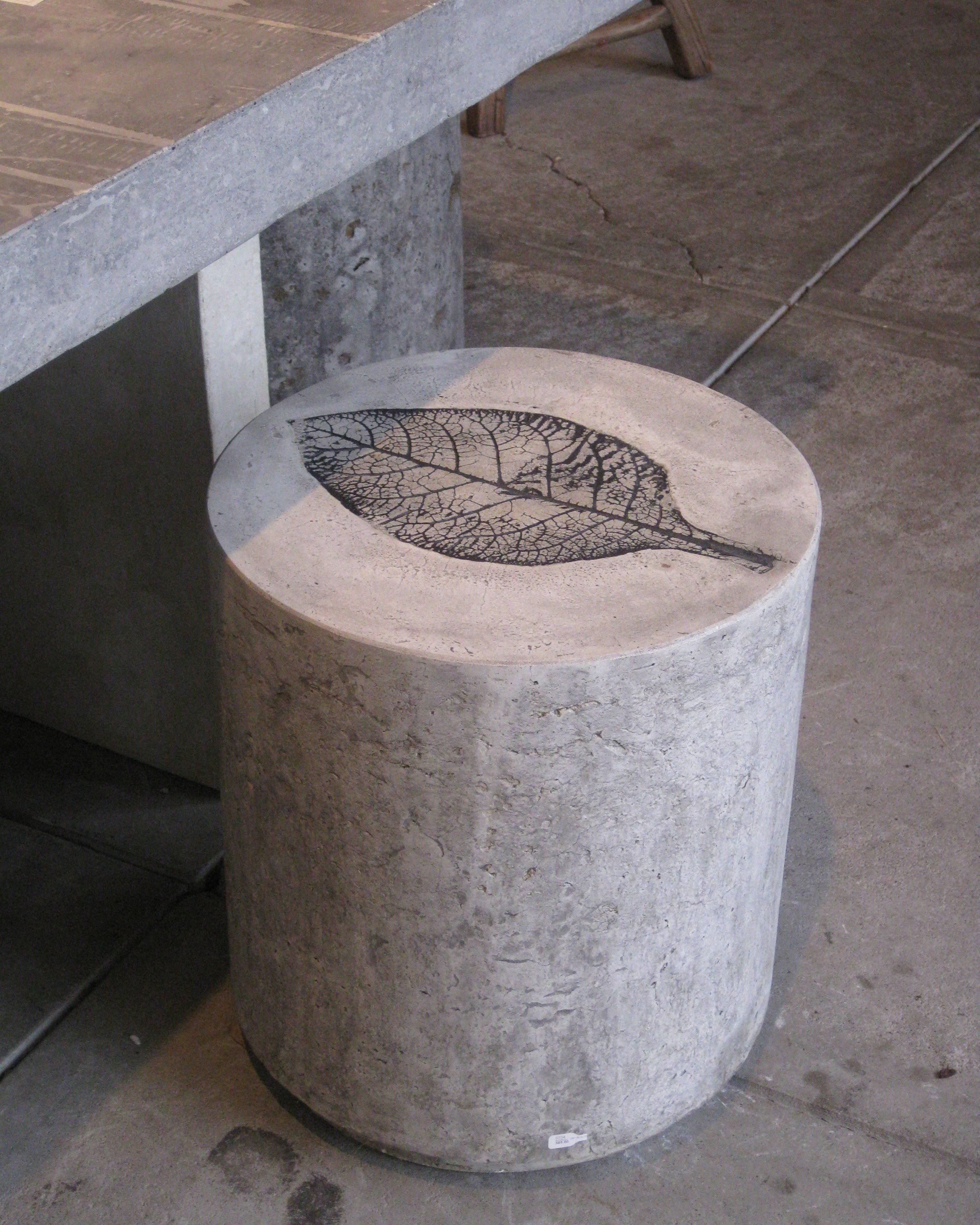 Concrete mushroom table and chairs
