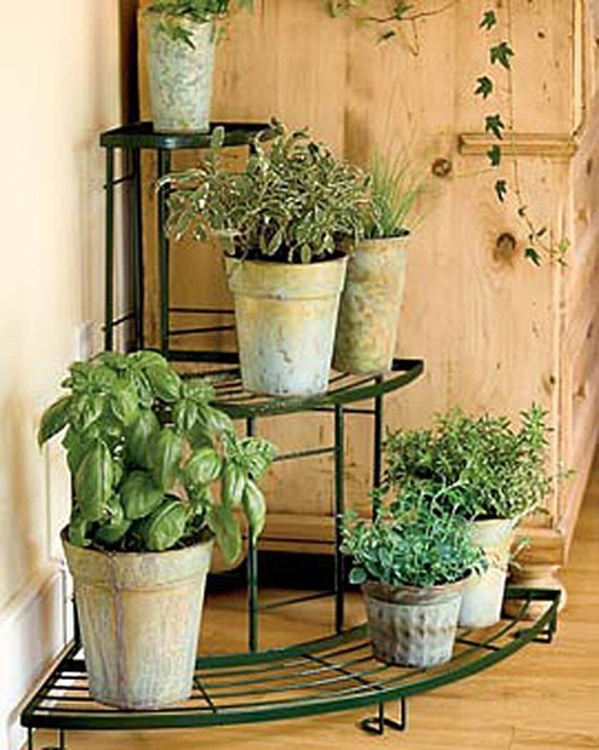 corner plant stand indoor