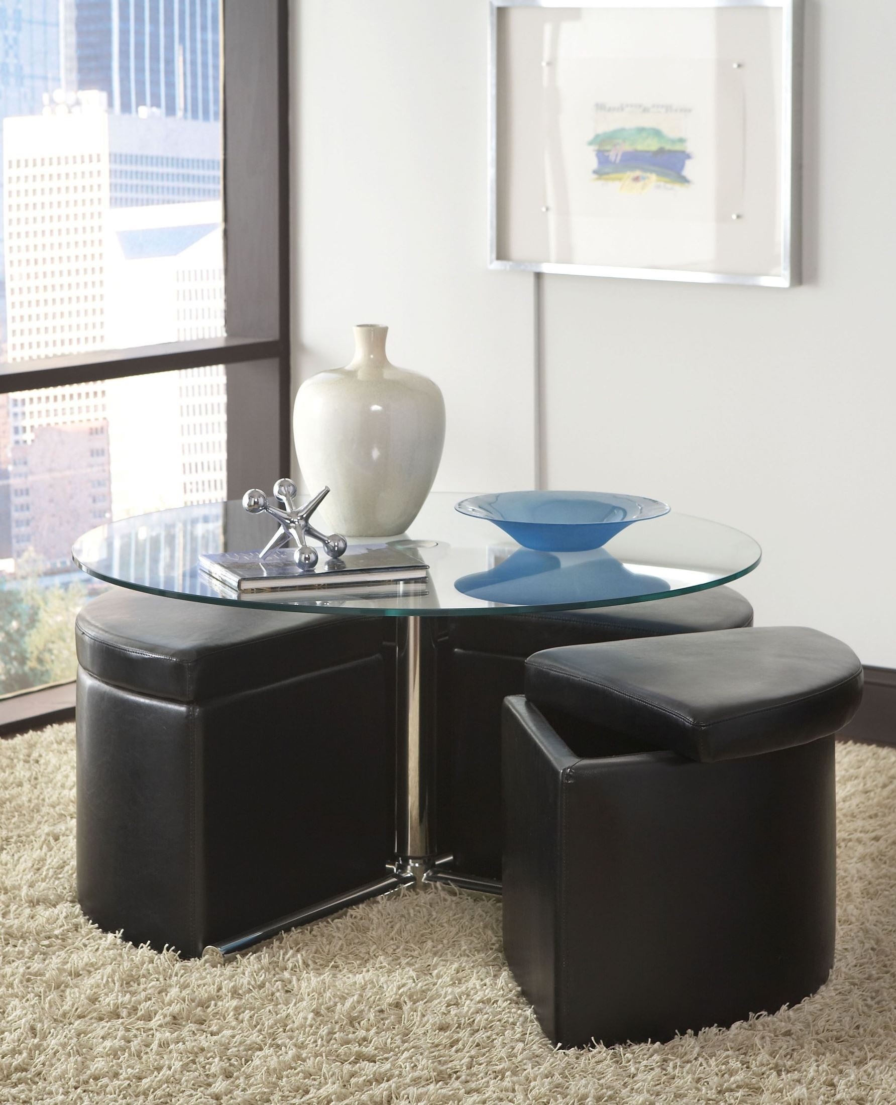 Cosmos Coffee Table with Ottoman (Set of 4)