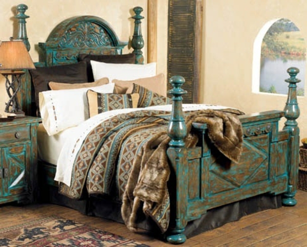 Distressed wood bed