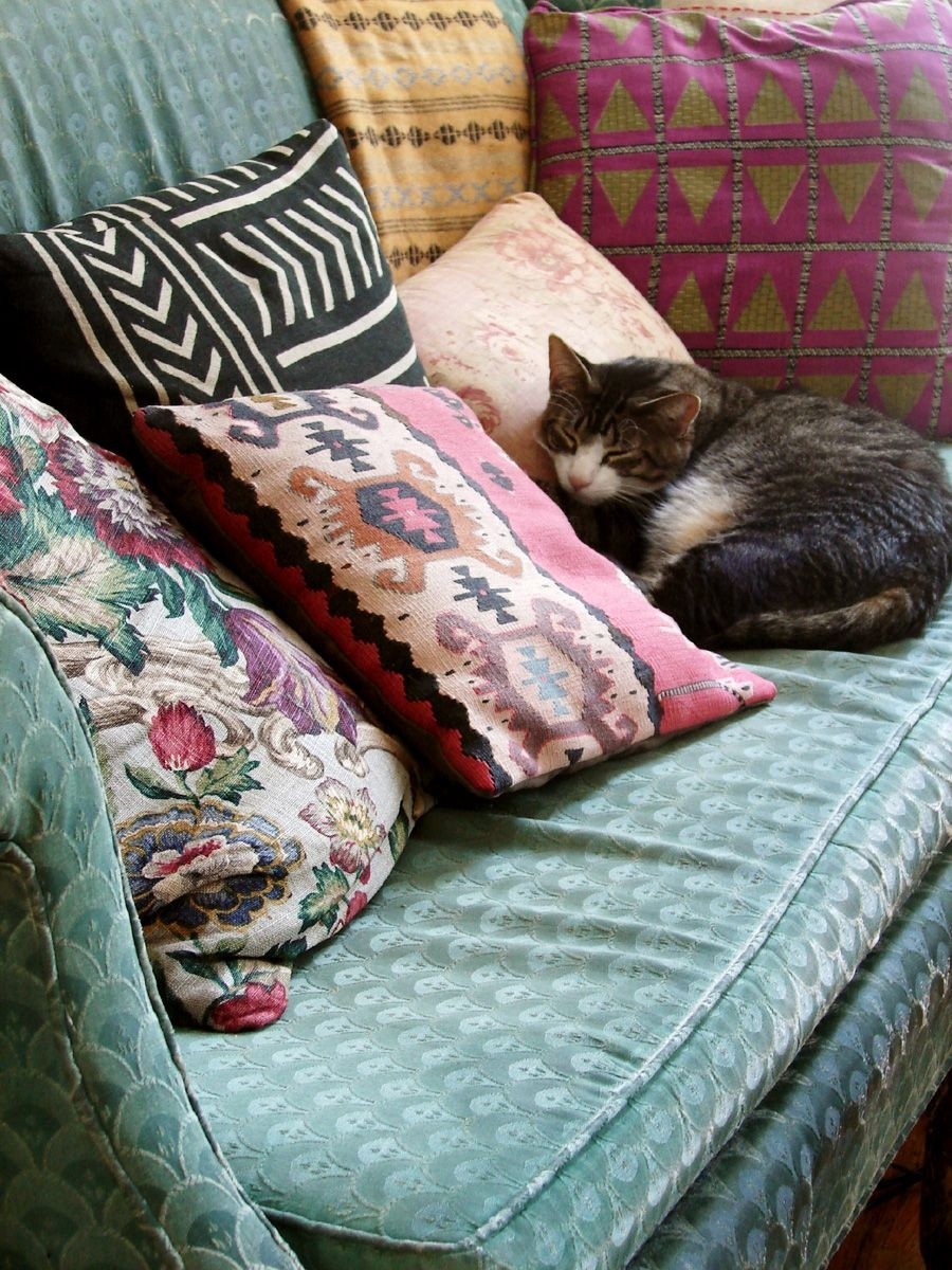 Floral fabric sofa
