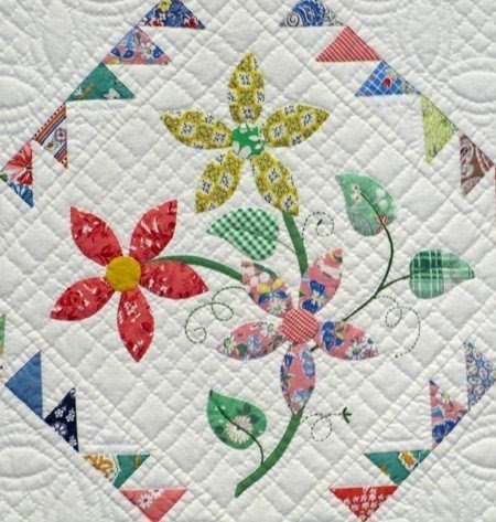 Floral patchwork quilts