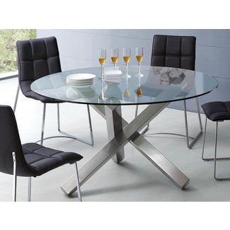 Glass and metal dining table 1
