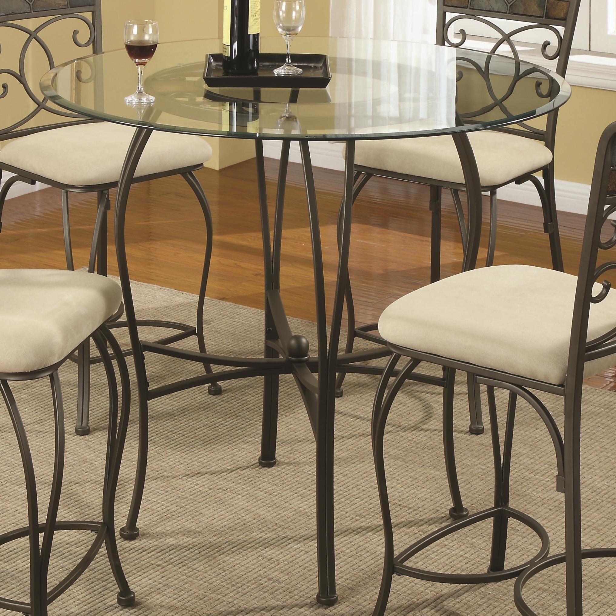 Glass metal dining sets