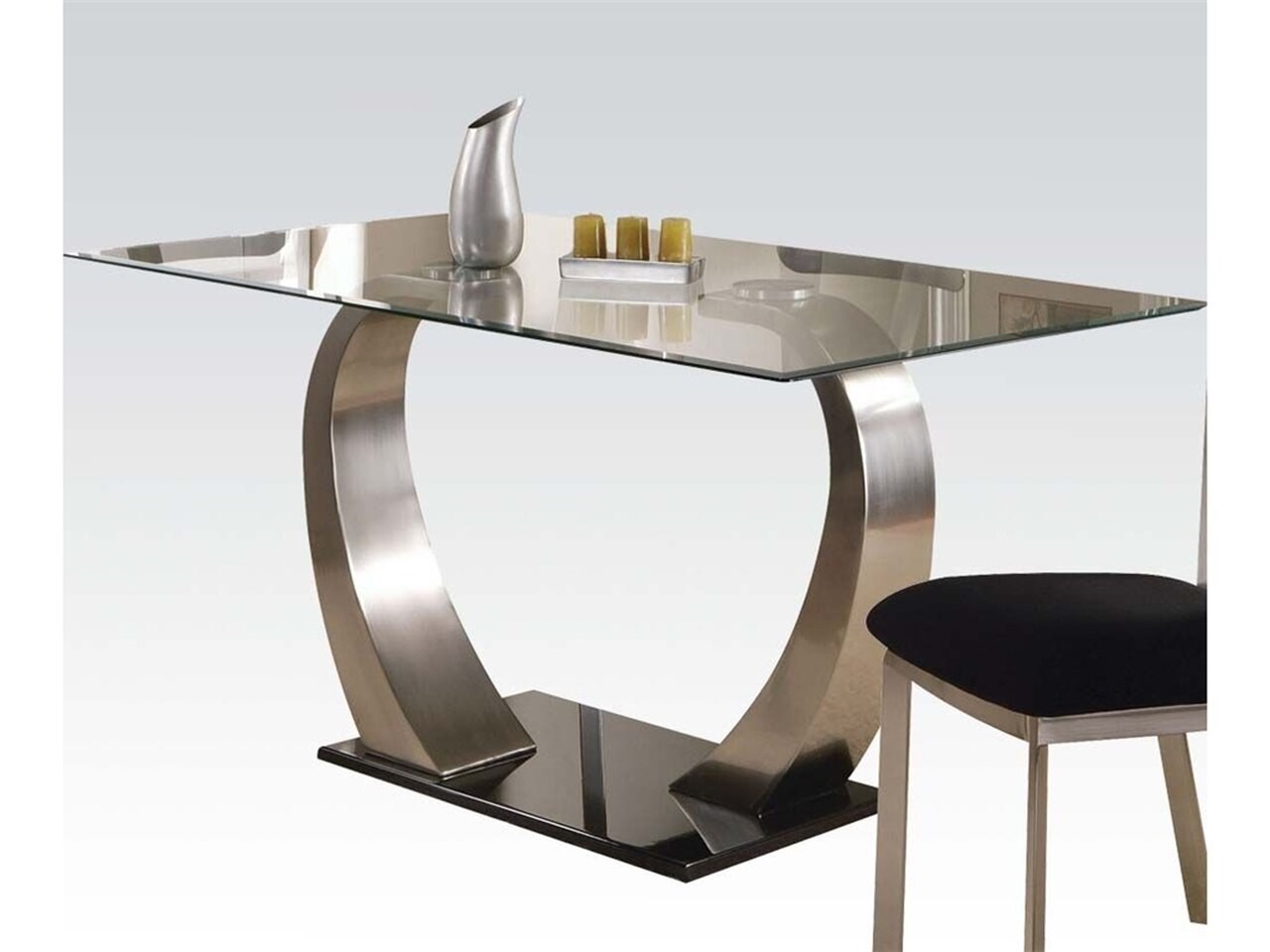 Glass top metal dining table 1