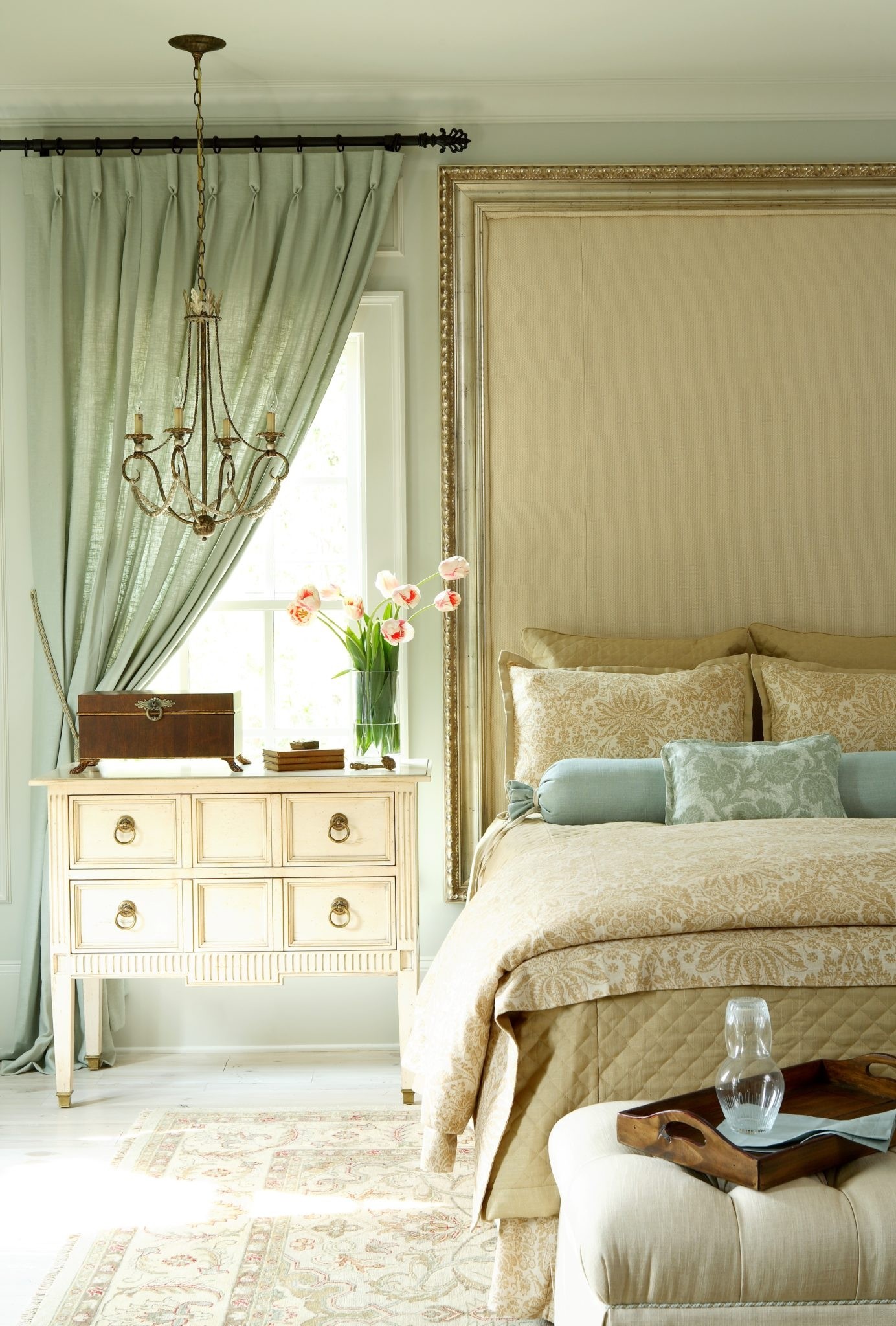 I love everything about this elegant bedroom especially the grand
