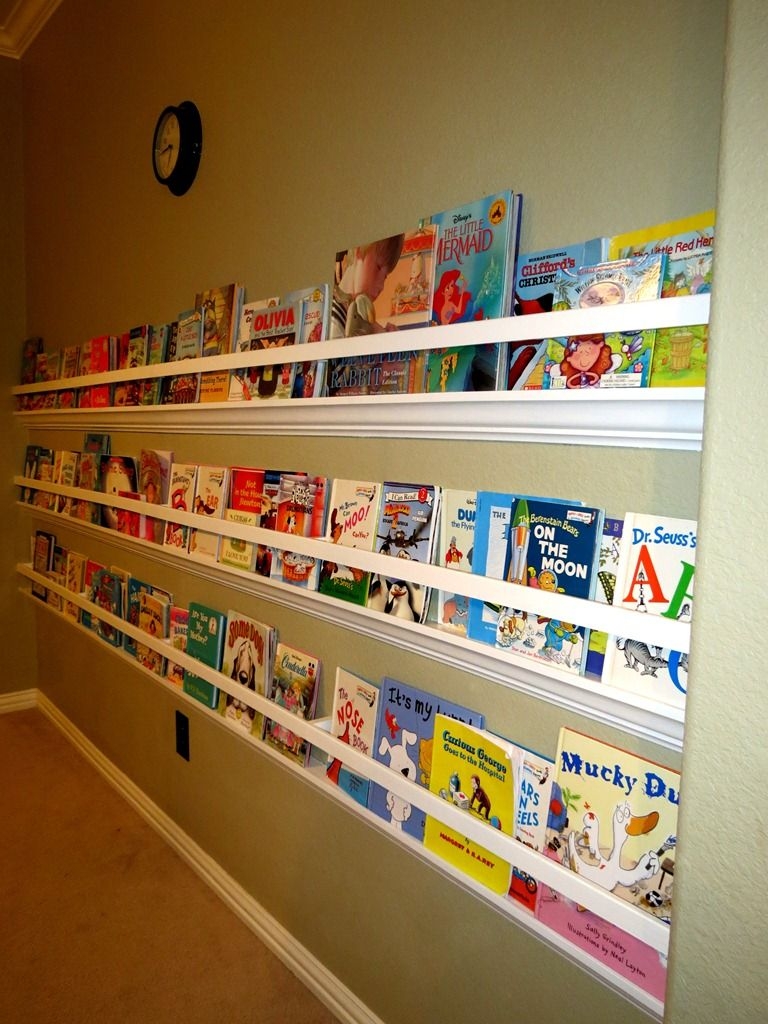 wall mounted bookshelves kids