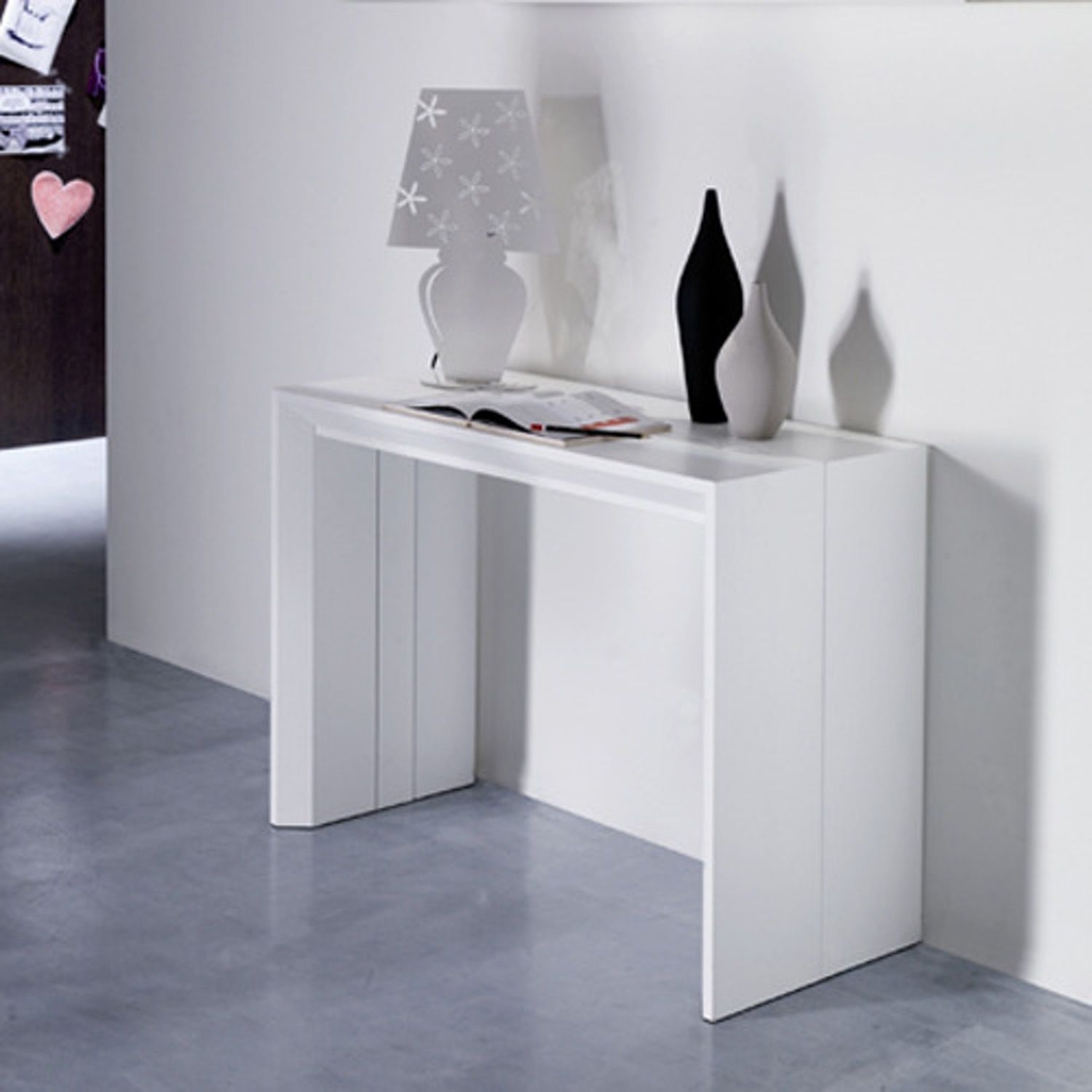 Modern white console table