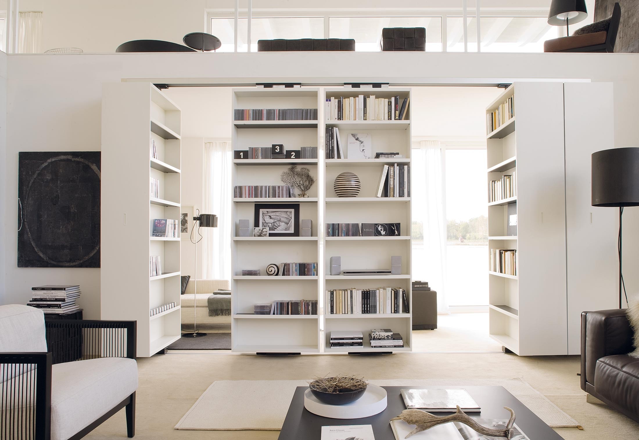 Movable bookshelves