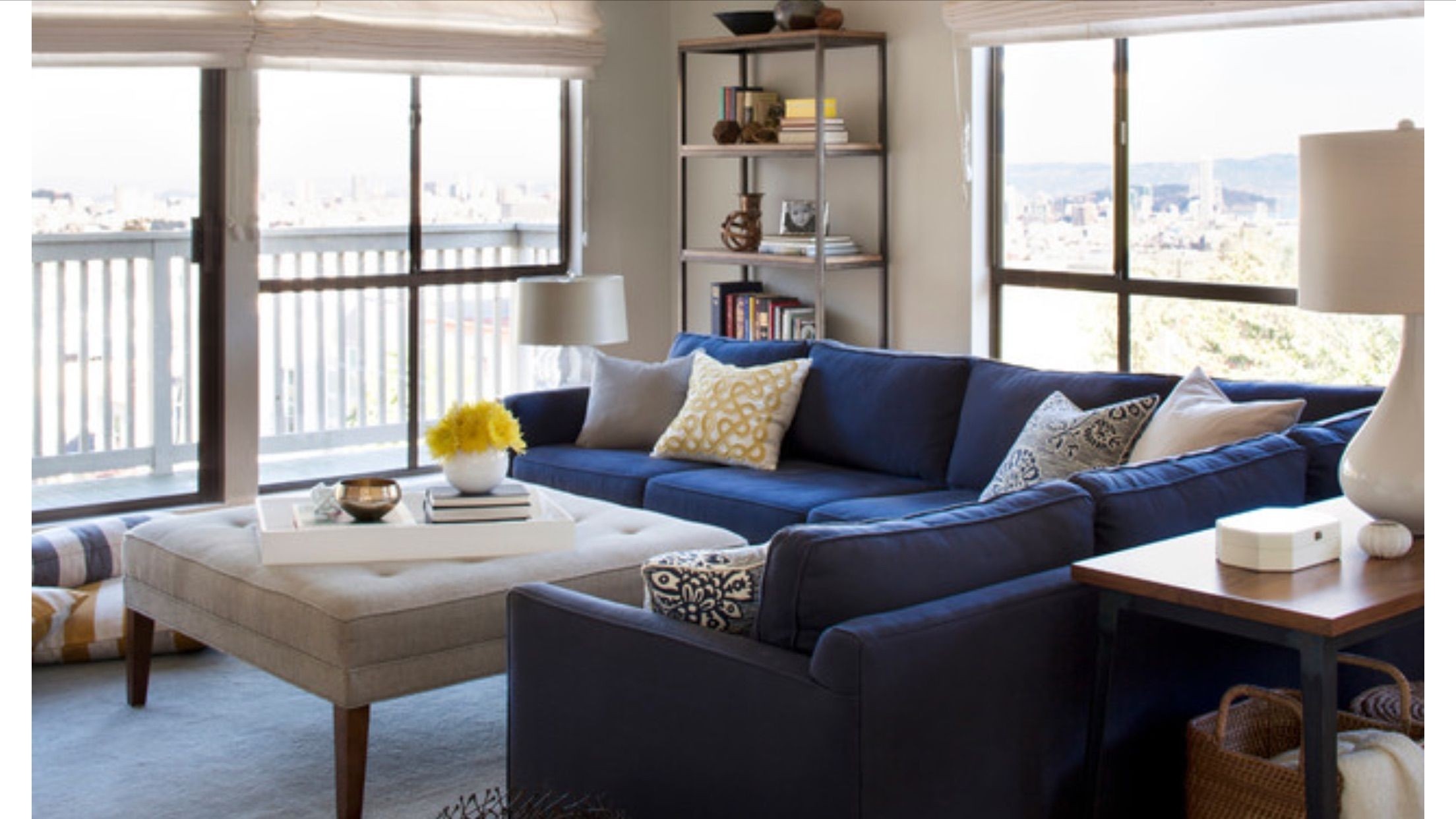 Royal blue sectional couches