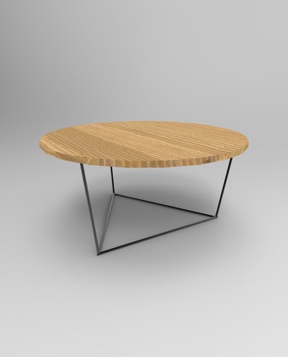 Solid wood round coffee table 4