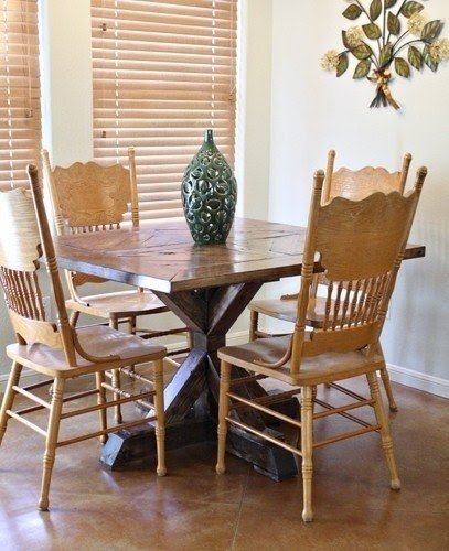 Square pedestal dining table