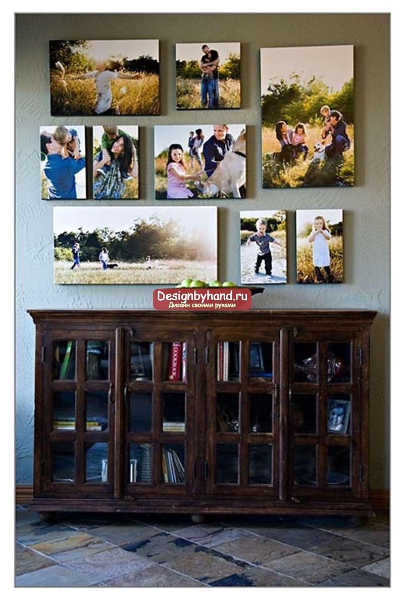 Wall with different picture frames