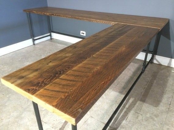 Wood l shaped desk 1